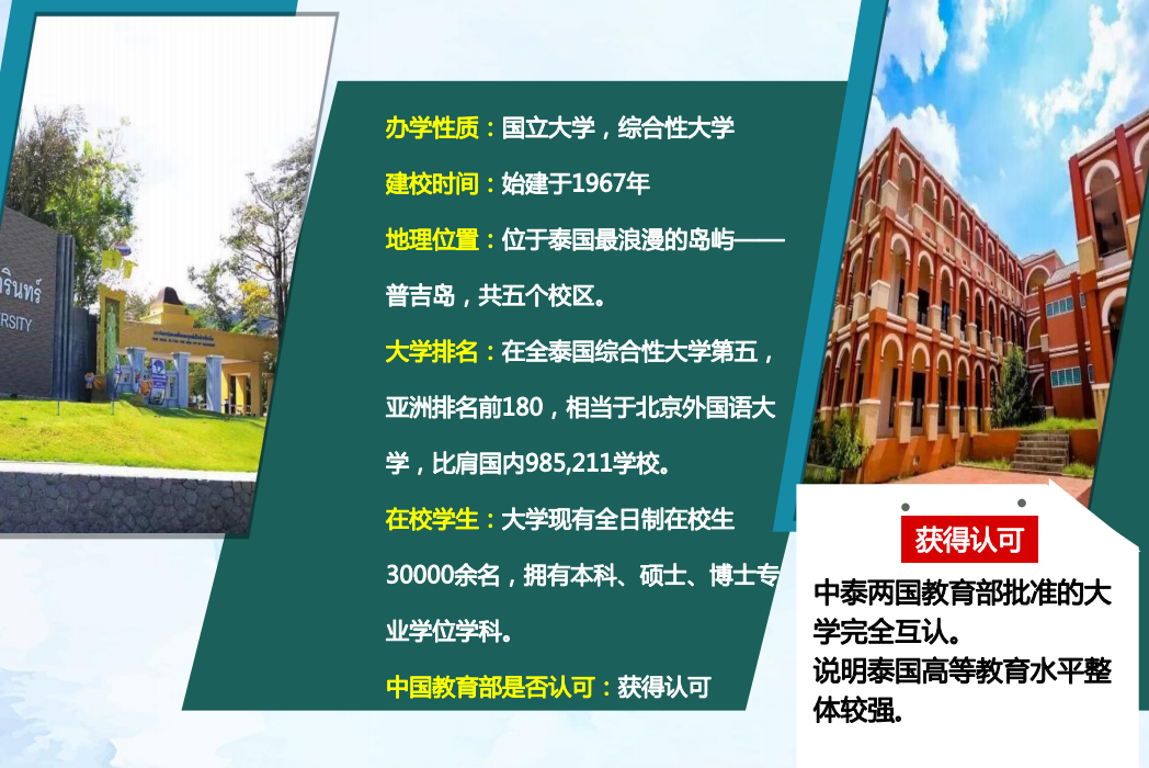 泰国留学--宋卡王子大学 2023直录项目